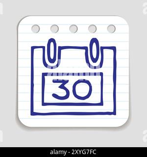 Doodle Calendar icon Stock Vector
