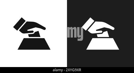 Ballot icon logo sign vector outline in black and white color Stock Vector