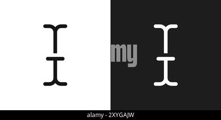 Cursor text icon logo sign vector outline in black and white color Stock Vector