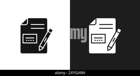 Form icon logo sign vector outline in black and white color Stock Vector