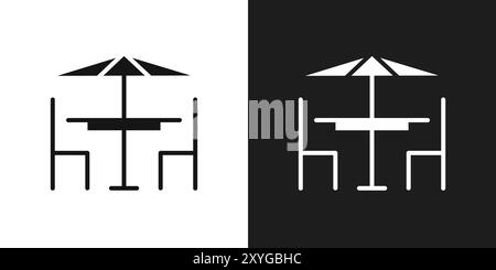 Terrace icon logo sign vector outline in black and white color Stock ...