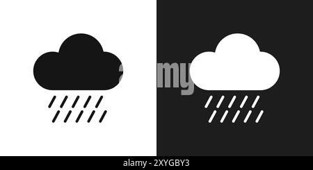 Rain icon logo sign vector outline in black and white color Stock ...