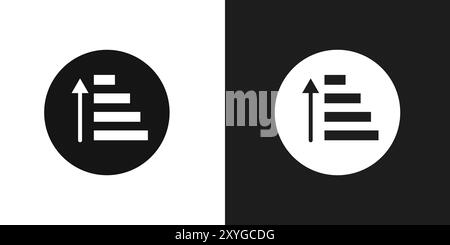Sort amount up icon logo sign vector outline in black and white color Stock Vector