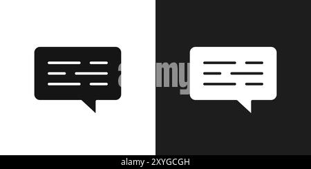 Subtitles icon logo sign vector outline in black and white color Stock Vector