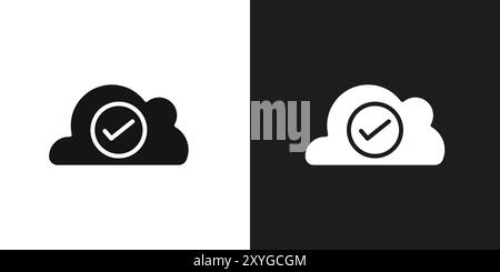 Saved to drive icon logo sign vector outline in black and white color Stock Vector