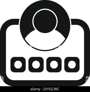Simple vector icon of a person selecting an option from a list, perfect for web and mobile design projects Stock Vector