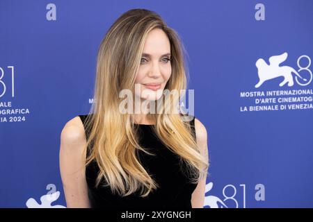 Lido Di Venezia, Italy. 29th Aug, 2024. US actress Angelina Jolie attends the photocall of the movie 'Maria', a biopic on Maria Callas, during the 81st International Venice Film Festival at Venice Lido, on August 29, 2024. © Photo: Cinzia Camela. Credit: Live Media Publishing Group/Alamy Live News Stock Photo