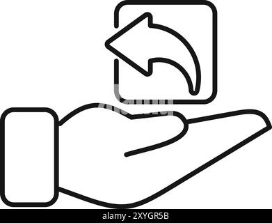 Hand holding a return button, symbolizing easy access to customer support and returns Stock Vector