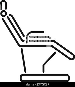 Simple line icon of a dentist chair, ideal for websites or applications related to dental care Stock Vector