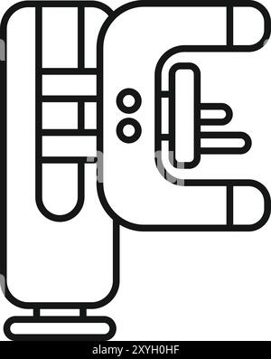 Mechanical robotic arm with three fingers holding an invisible object Stock Vector