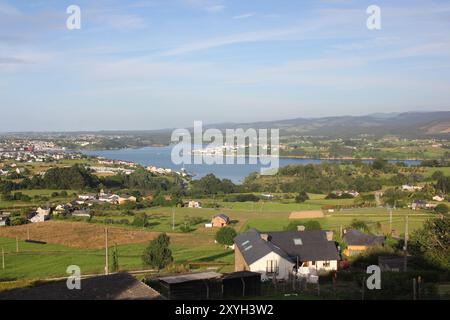 a view of Ribadeo in the Cantabrian coast of Spain Stock Photo