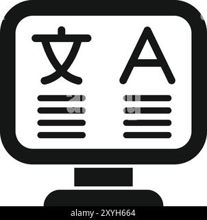 This simple vector icon represents the concept of online translation Stock Vector