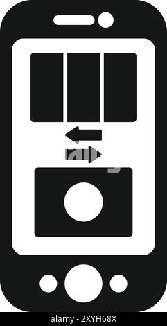This simple vector icon represents data transferring from one device to another one Stock Vector