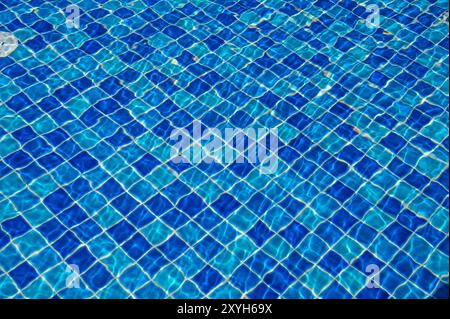 Swimming Pool Surface With Light Reflection and Water Ripple Patterns Stock Photo