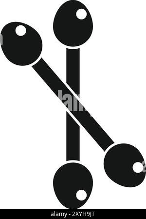 Cotton buds lying crosswise icon in simple style on a white background Stock Vector