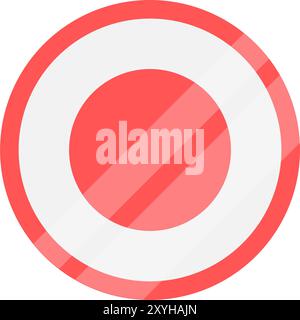 Red recording icon. Metallic recording icon. Stock Vector