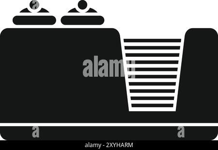 Black glyph icon for a modern double electric toaster making delicious toasts for breakfast Stock Vector