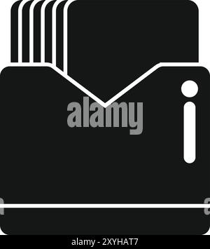 Archive folder with index information icon in glyph style, suitable for any purpose related to information and storage Stock Vector