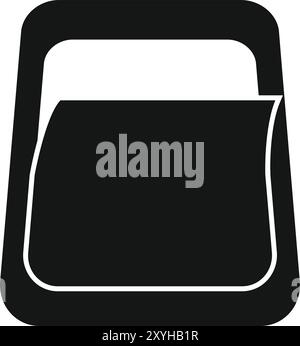 This simple vector icon depicts a file folder, symbolizing data storage and organization Stock Vector