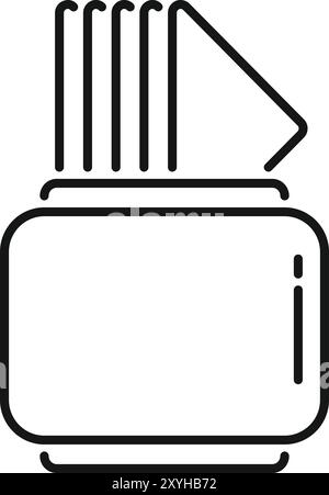 Simple black line vector icon for a toaster preparing toasts for breakfast Stock Vector