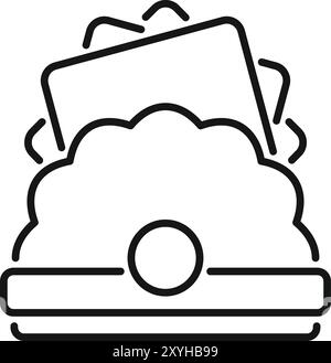 Simple icon of data cloud storage transferring information with a bold outline style Stock Vector