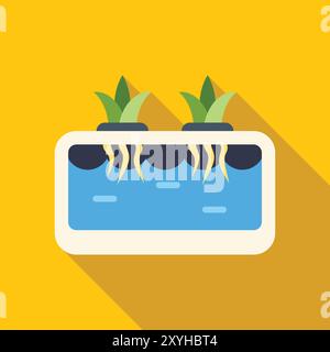 Hydroponic method growing plants without soil flat vector illustration Stock Vector
