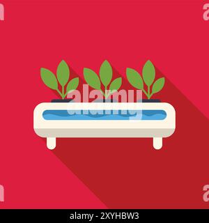 Hydroponics method growing plants in water without soil by using mineral nutrient solutions in agriculture Stock Vector
