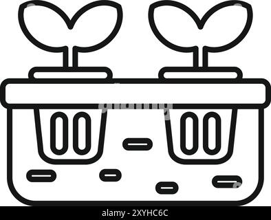 Hydroponic system growing plants icon, hydroponics plants thin line vector illustration for web design and development, app development Stock Vector