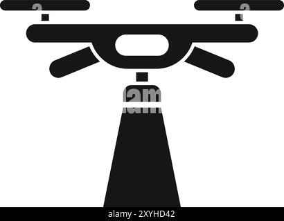Drone with camera taking photos from above icon glyph vector illustration Stock Vector