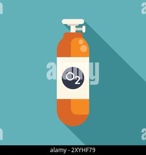 Oxygen tank providing supplemental oxygen for medical or industrial use Stock Vector