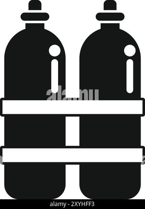 This simple vector illustration of two oxygen tanks is perfect for projects related to scuba diving Stock Vector