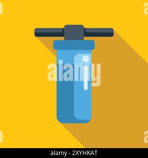 Water filter cartridge replacing old for clean and healthy water with shadow on yellow background in flat style Stock Vector