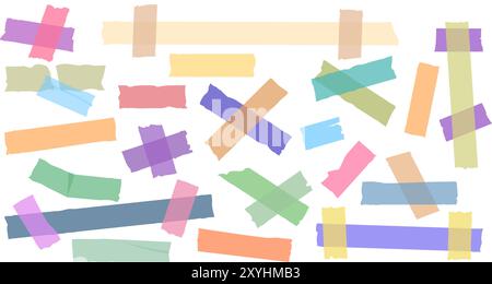 Translucent sticky colored strips Stock Vector