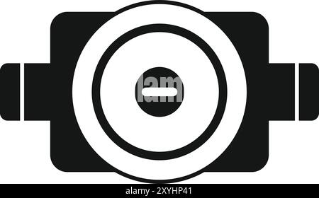 Electric meter showing energy consumption icon in simple style on a white background Stock Vector