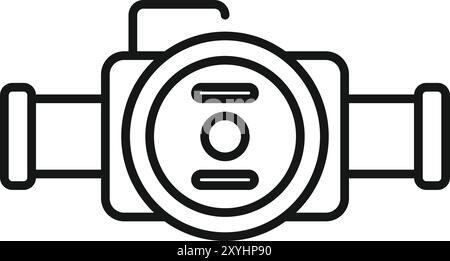 This icon of a water meter is perfect for websites and apps related to plumbing, construction, and home improvement Stock Vector