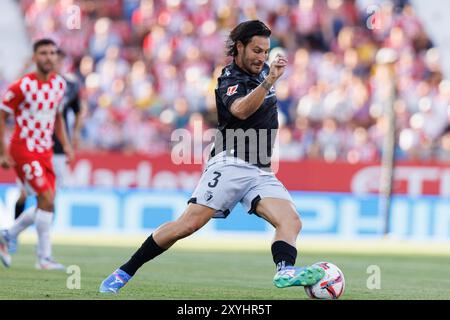 Girona, Spain. 29th Aug, 2024. Juan Cruz (CA Osasuna) seen in action during the LaLiga EA SPORTS game between teams of Girona FC and CA Osasuna at Estadi Montilivi Girona FC vs CA Osasuna, Final Score 4:0 (Photo by Maciej Rogowski/SOPA Images/Sipa USA) Credit: Sipa USA/Alamy Live News Stock Photo