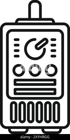 Radio transmitter device sending signals icon. Outline radio transmitter device sending signals vector icon for web design isolated on white background Stock Vector