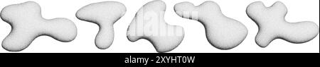 3d irregular shapes, abstract fluid halftone elements, organic liquid forms. Stock Vector