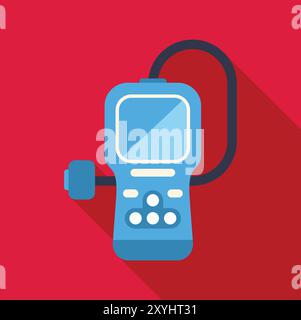 Digital glucometer with display showing blood glucose level Stock Vector