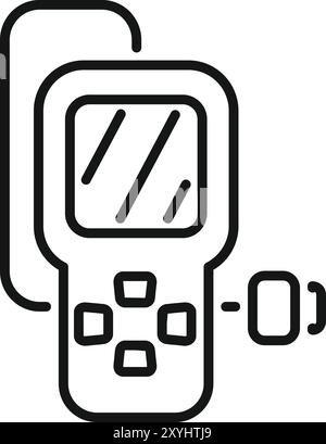 Line art style icon of a glucometer showing blood glucose level Stock Vector