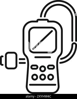 Digital clamp meter measuring electricity icon vector outline Stock Vector