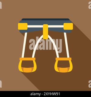 Climbing harness ensuring safety while practicing extreme sports in mountains or on climbing wall Stock Vector
