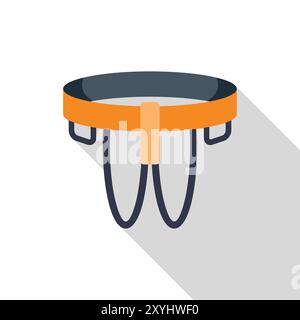 Orange and gray climbing harness for staying safe while scaling a rock face Stock Vector