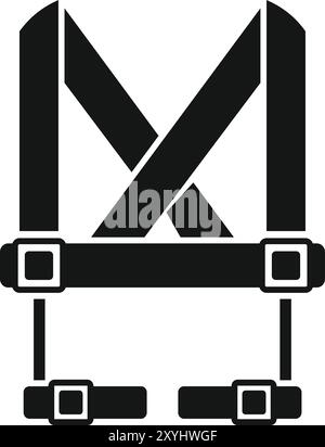 This simple black and white icon represents a baby harness, ideal for projects related to childcare, safety, and protection Stock Vector