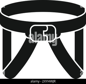 Climbing harness icon in black simple style isolated on white background Stock Vector