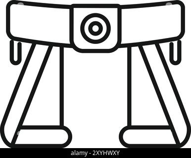 Simple line icon of a baby walker with a round handle, designed for web and mobile Stock Vector