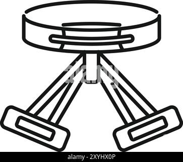 Line icon of a baby jumper with toys, perfect for illustrating concepts of early childhood development, playtime, and parenting Stock Vector