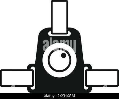 This icon represents an action camera, designed for capturing high quality photos and videos during dynamic activities Stock Vector
