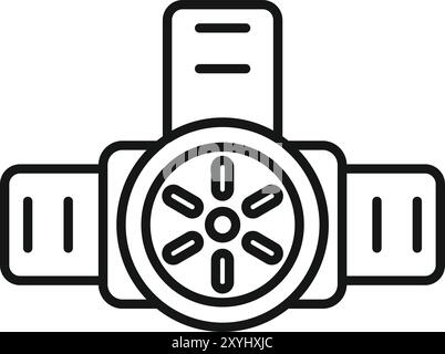 This icon represents a pipeline valve, controlling the flow and pressure of liquids or gases in industrial settings Stock Vector