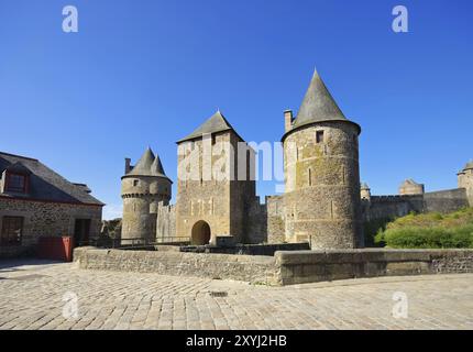 Fougeres castle in Brittany, France, Fougeres castle in Brittany, France, Europe Stock Photo